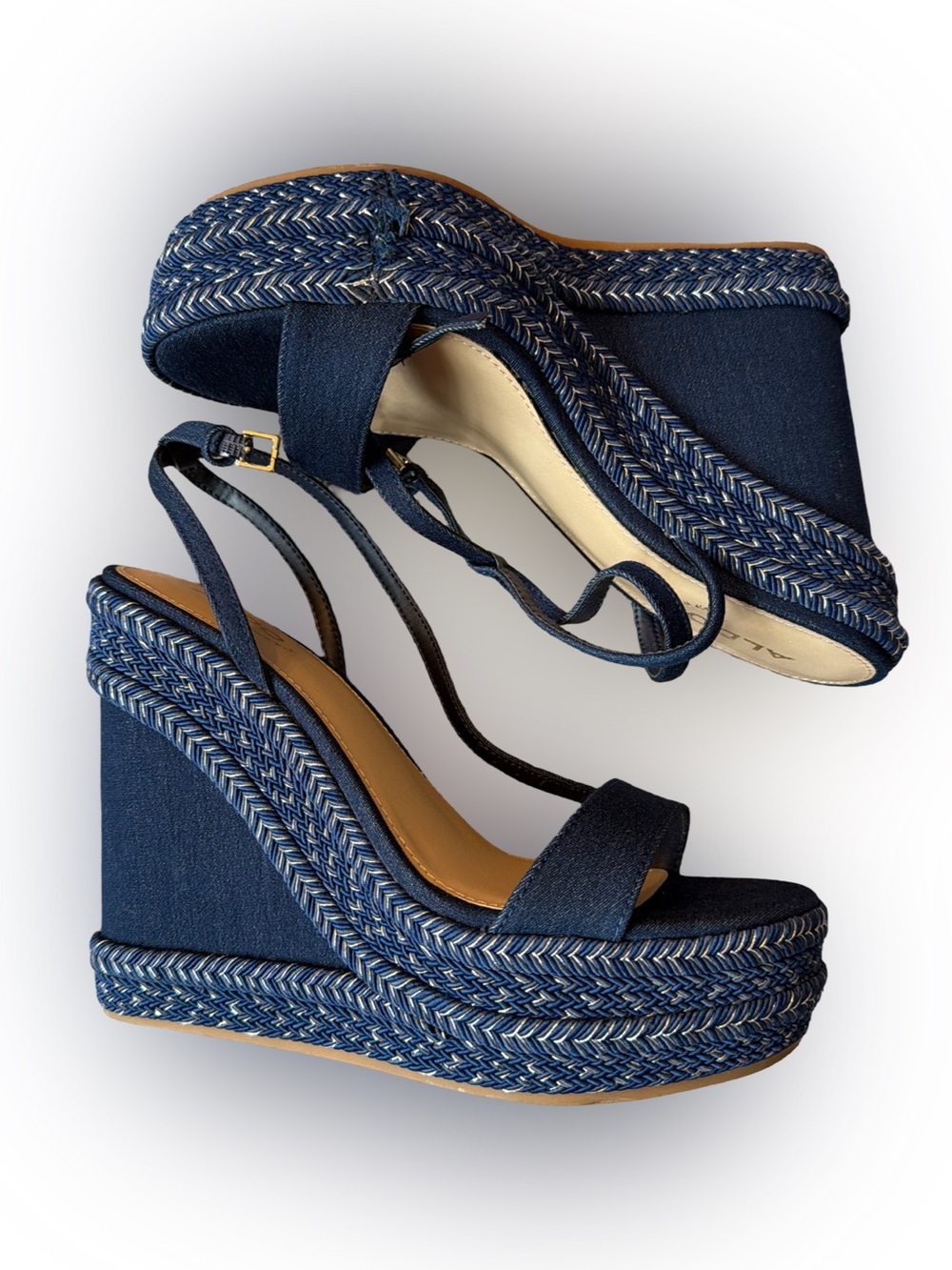 Aldo Marysol Navy Wedge Sandals - Picture 5 of 5